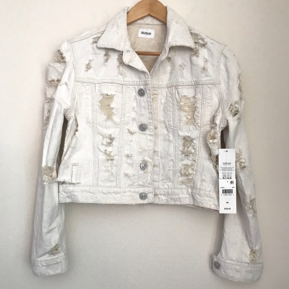 NEW Hudson Destroyed Cropped Denim Jacket